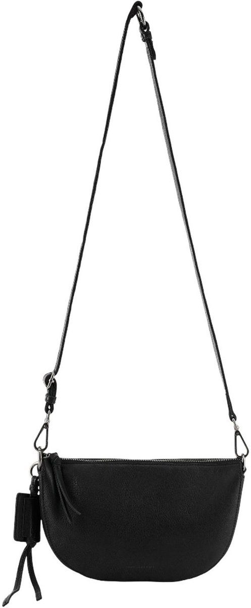 FREDsBRUDER Leren schoudertas My Forever Friend Halfmoon Bag Black zwart