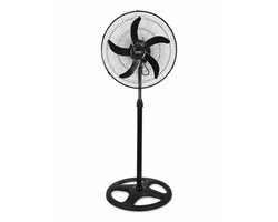 Staande Ventilator 65W – 5 Aluminium Ventilatorbladen – 3 Snelheden – Oscillerend – Verstelbare Hoogte tot 125 cm – Zwart