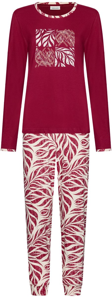 Biologisch katoenen dames pyjama donkerrood Pastunette Rood vrouw 48