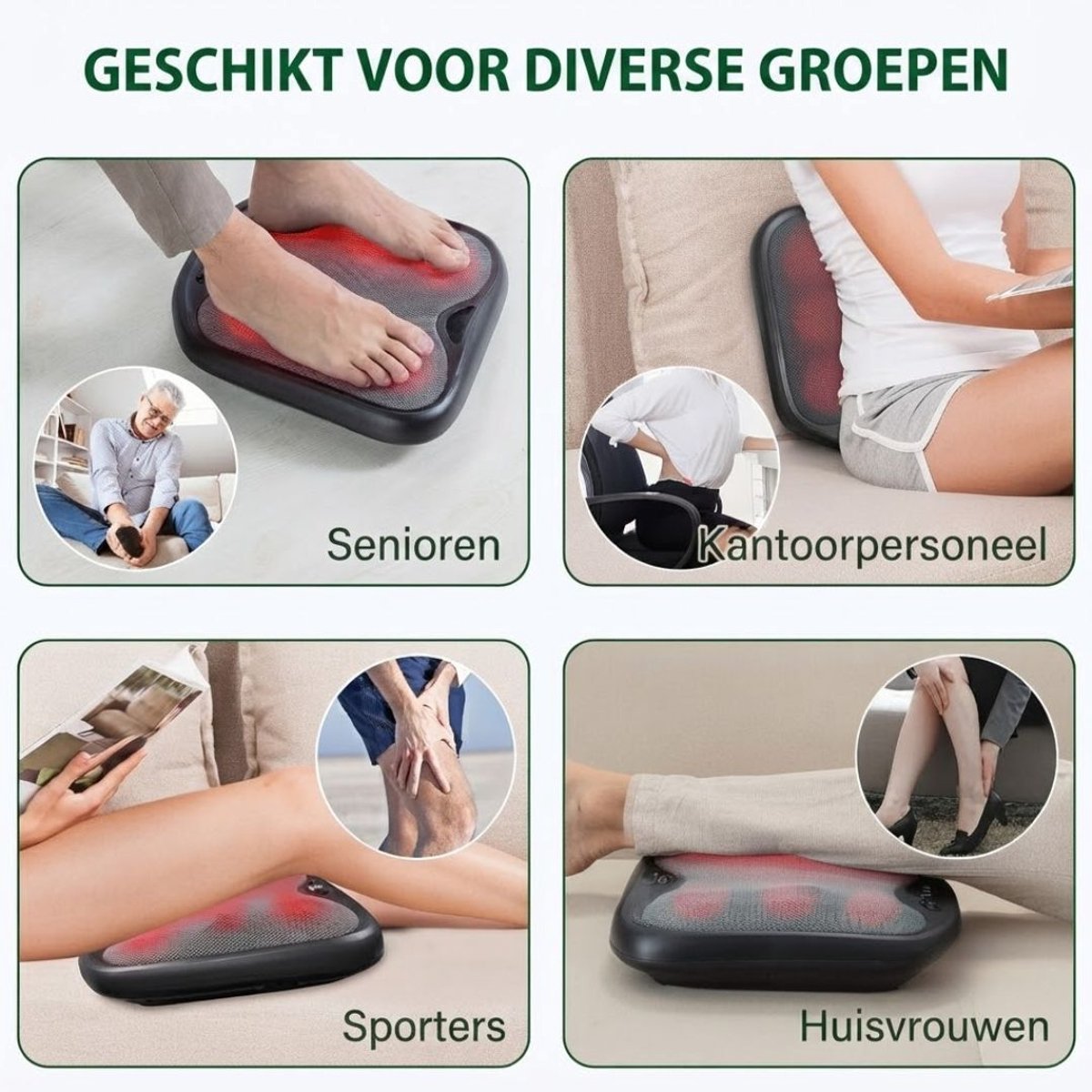 SP® Voetmassage Apperaat - Voetmassage Apparaat Shiatsu - Massageapparaat - Zwart - 35cm x 10cm x 38cm