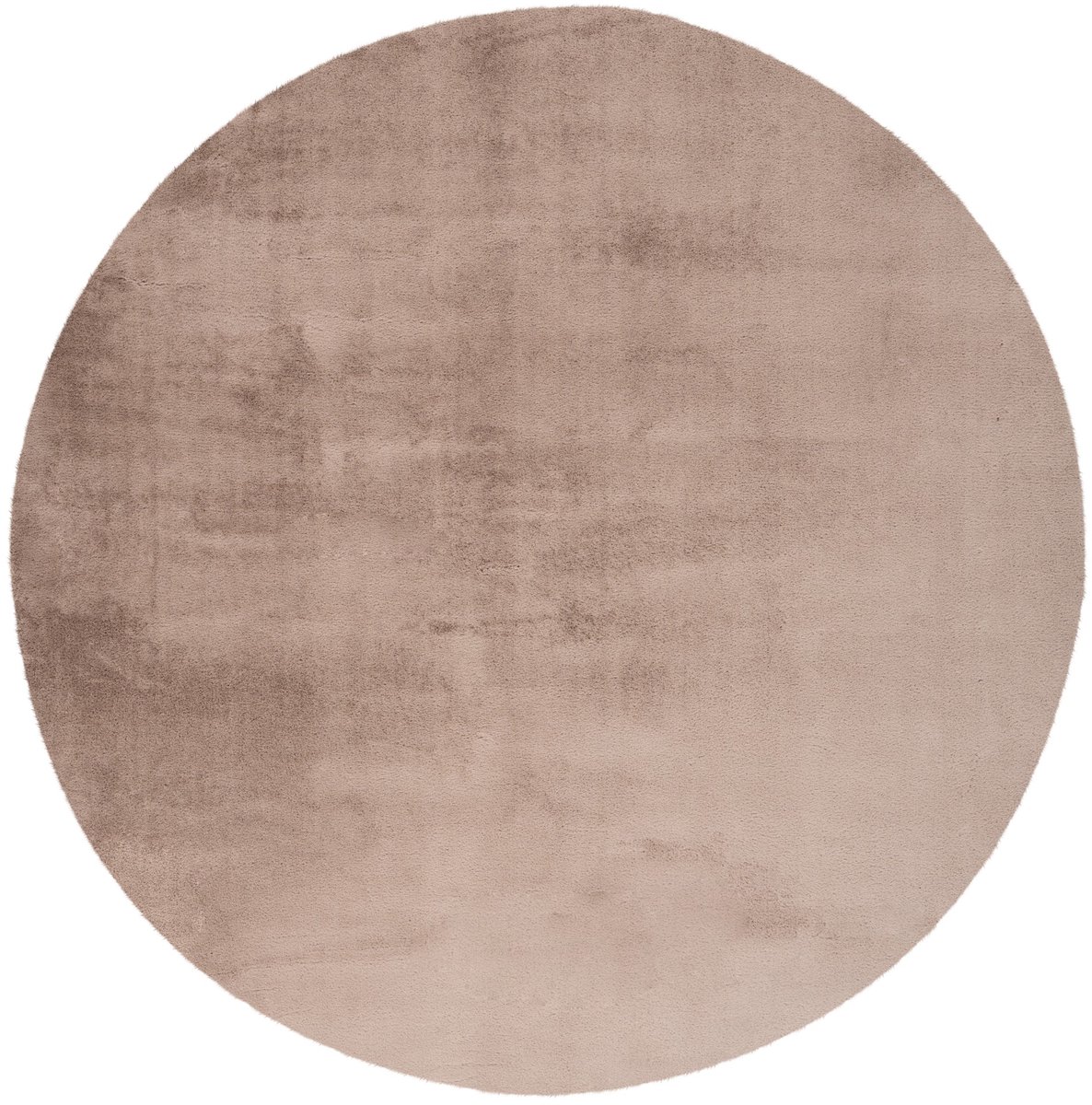 Padiro rond laagpolig vloerkleed Ø 160 cm - taupe - modern effen design - met een zachte uitstraling - geschikt voor vloerverwarming - van polyester