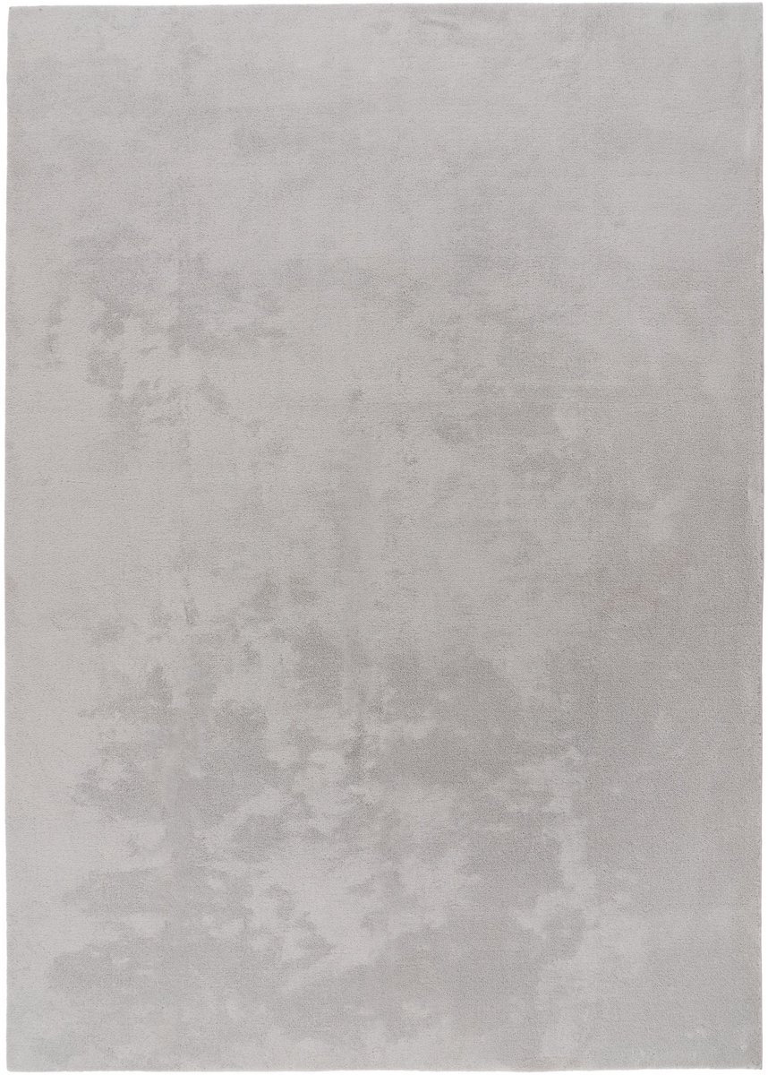 Padiro laagpolig vloerkleed 120 x 160 cm - zilver - modern effen design - geschikt voor vloerverwarming - van polyester