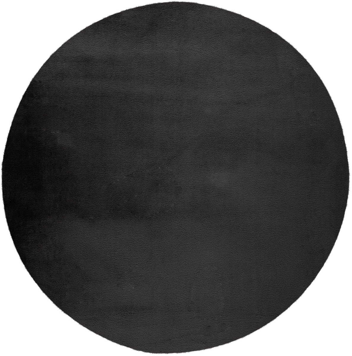 Padiro rond laagpolig vloerkleed Ø 120 cm - grafiet - modern effen design - met een zachte uitstraling - geschikt voor vloerverwarming - van polyester