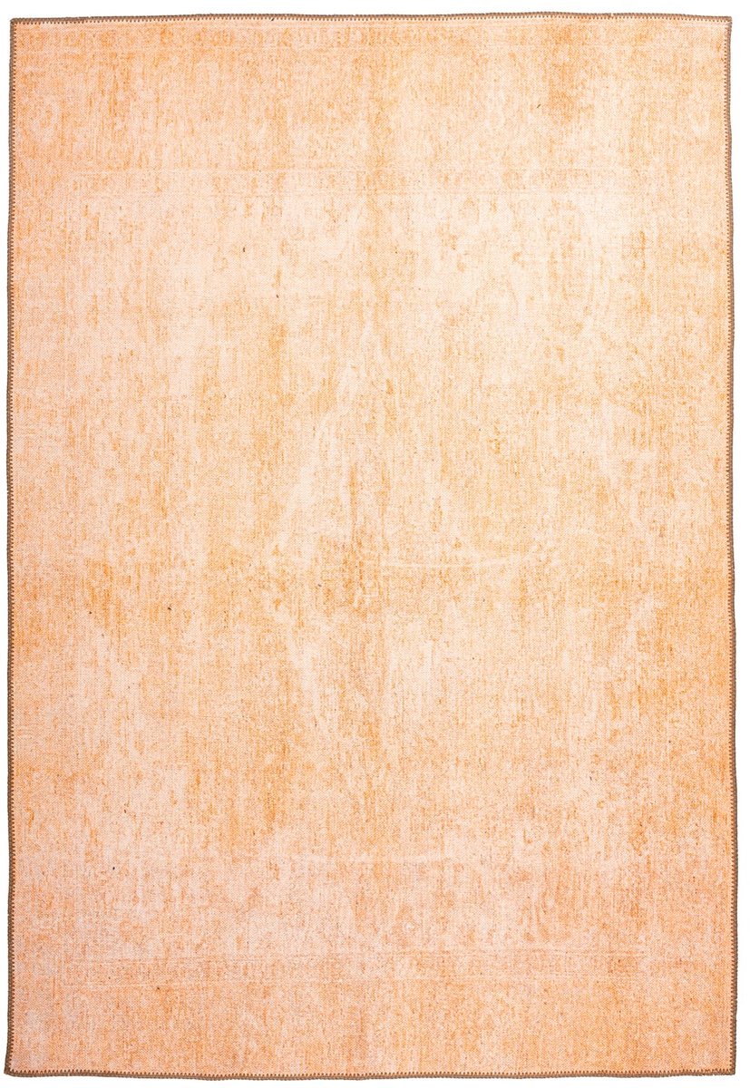 Padiro laagpolig vloerkleed 75 x 150 cm - zand - vintage patroon - geschikt voor vloerverwarming - van polyester