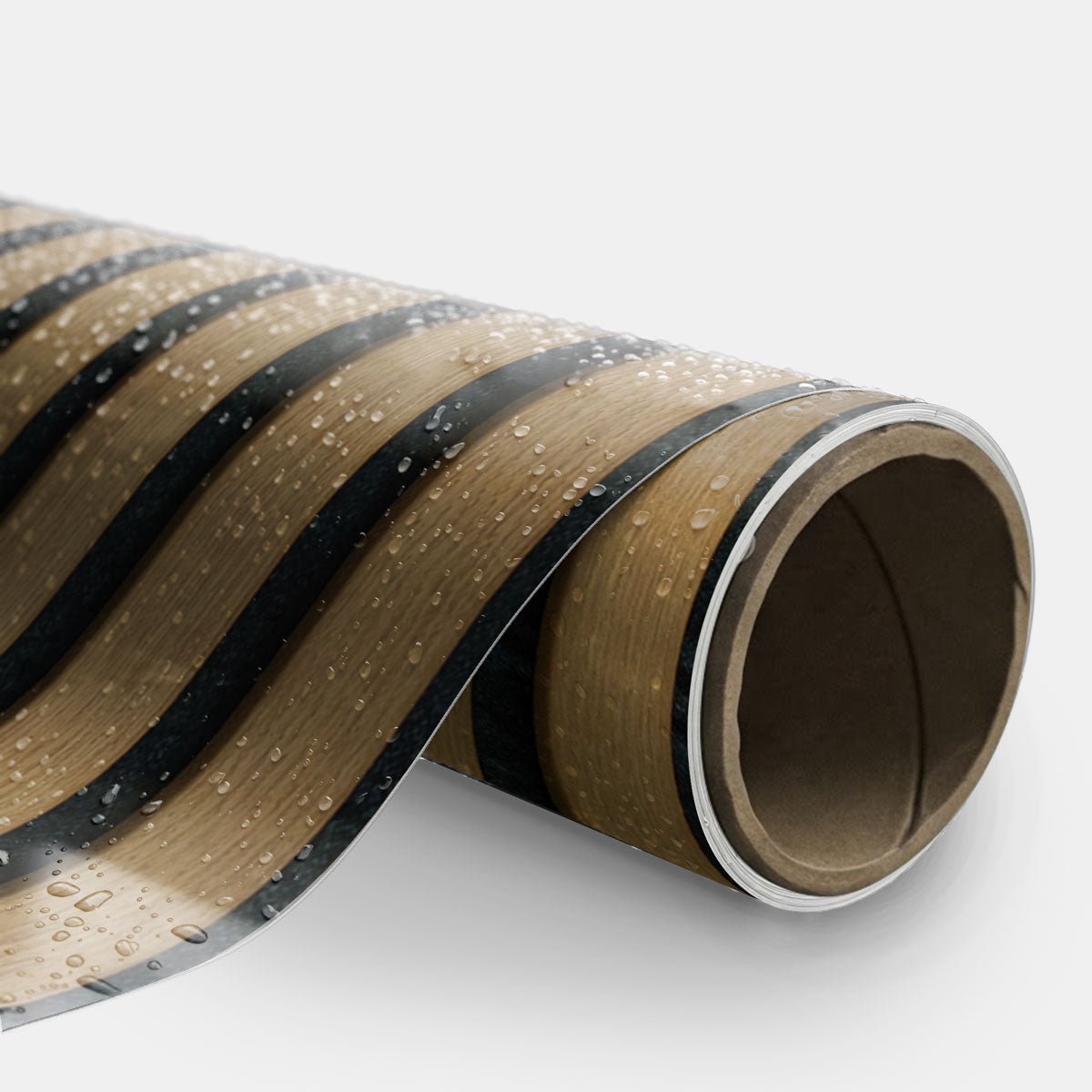 Zelfklevende vinyl muurbekleding op rol per meter - Muursticker met houtnerfpatroon - MODERN ZWART - 60x400cm
