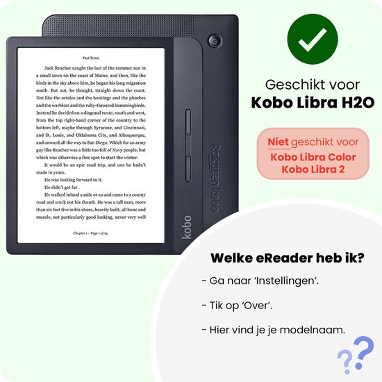 Hoesje Geschikt voor Kobo Libra H2O Hoes Bescherm Hoesje Case Sleep Cover Trifold - Hoes Geschikt voor Kobo Libra H2O Hoesje - Grijs van Hoesje  — afbeelding 2