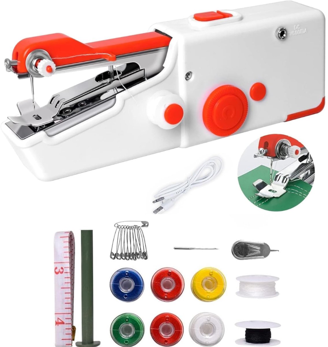 ZRNS® Handnaaimachine - Draaibare Naaiset - Compacte Naaimachine - USB Oplaadbaar