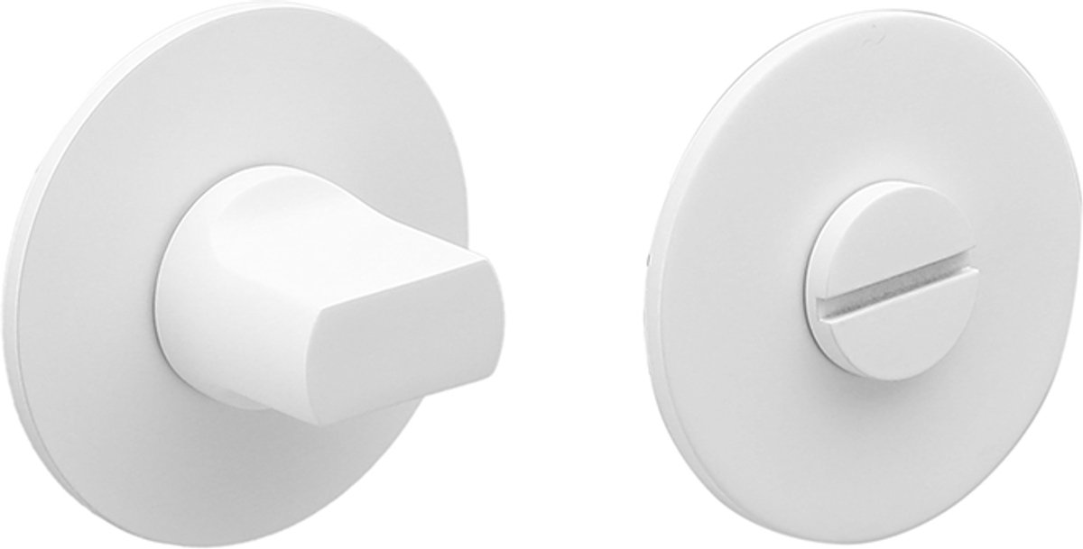 Rozet met toilet / badkamersluiting rond 55x3 mm ultra dunne rozet van 3mm mat wit PVD gecoat