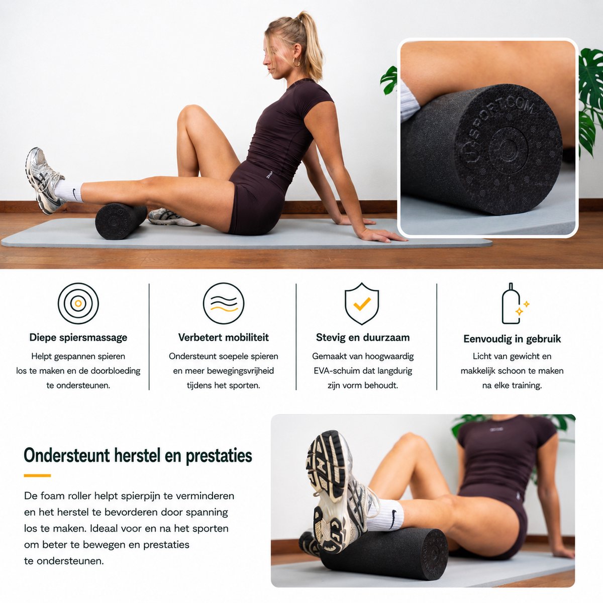 U-Sport Foam Roller - 2-in-1 Fasciaroller thumbnail 2