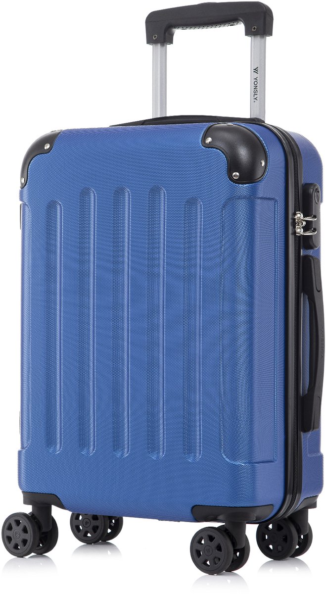 YONSLY Handbagage Koffer - 55cm - 40 L - Cijferslot- 360° Draaibare Wielen - Saffierblauw
