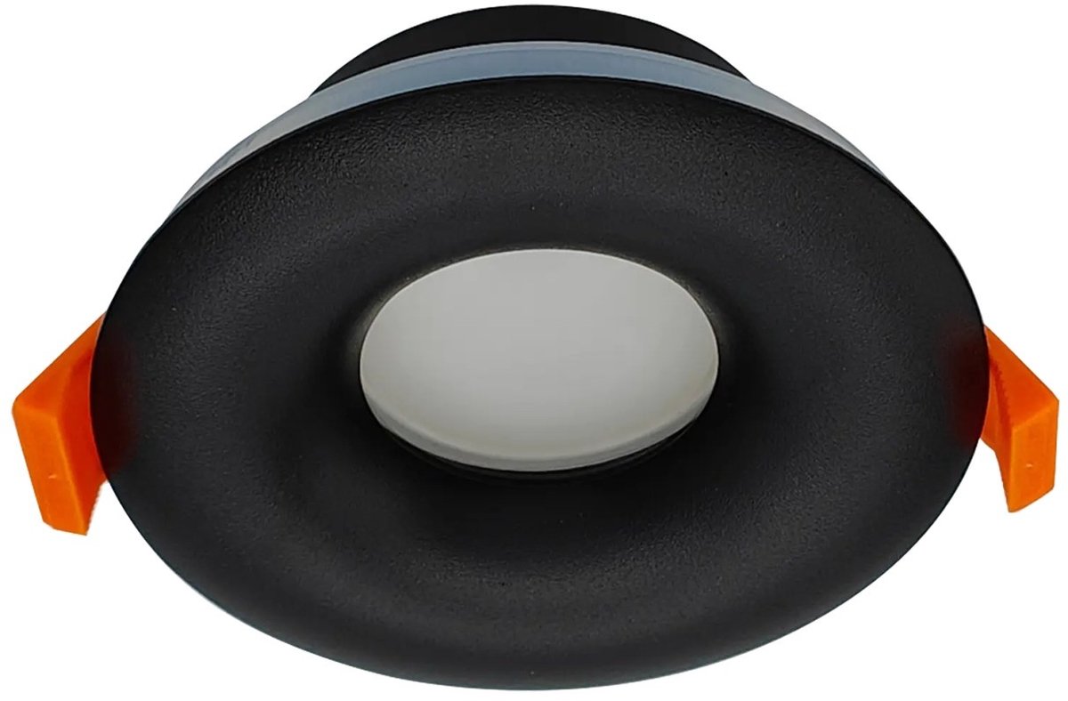Arta inbouwspot zwart, aluminium, IP65, dimbaar en kantelbaar, voor GU10 MR16 lamp (niet inbegrepen), 99x99x34mm