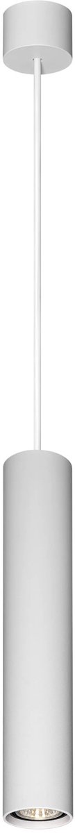 Taboo pendellamp in wit aluminium, GU10-fitting, dimbaar, in hoogte verstelbaar tot 184 cm, lichtbron niet inbegrepen.