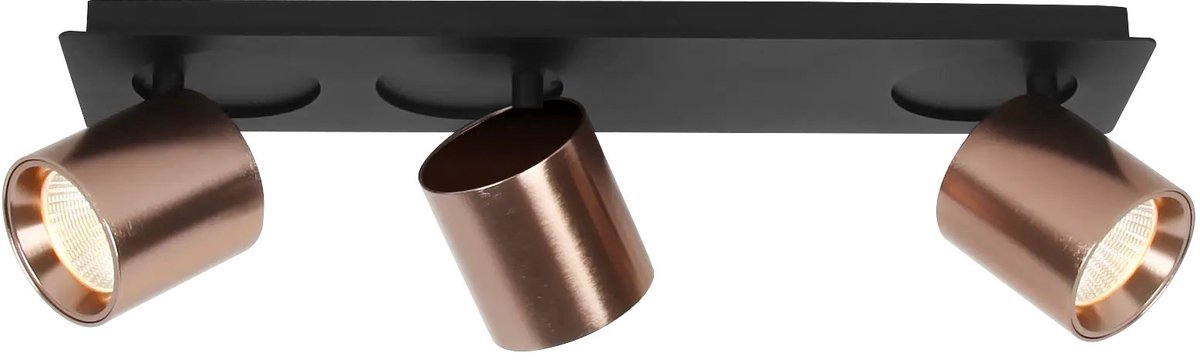 Oyo LED plafondspot met 3 draaibare spotkoppen, bronskleurig, 620 lumen, 2700K warm wit licht, IP40