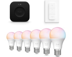Philips Hue Starterspakket - E27 - met 6 Standaard lampen - Wit en Gekleurd Licht - Incl. Hue…