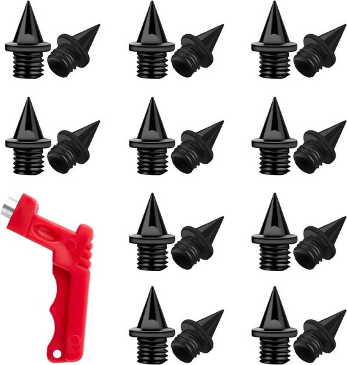 20 Stuks 6.35mm Track Spikes met Vervangende Sleutel - RVS Spikes voor Schoenen Atletiek en Sprint