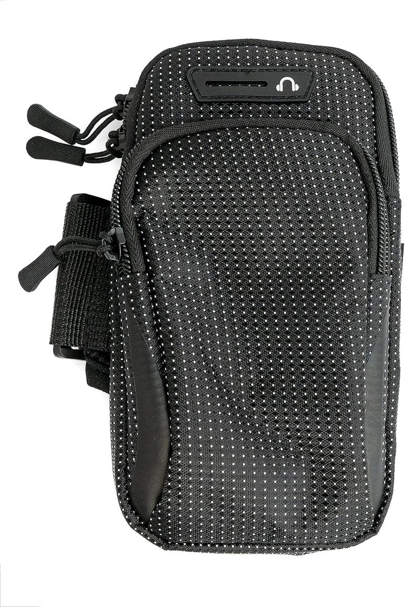 Armtas - Zwart - 18 x 10 x 4 cm - Spatwaterdichte Tas voor Smartphone en MP3-speler - Voor Volwassenen