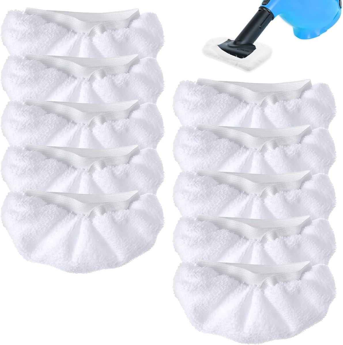 Reservehoezen Stoomreiniger - Microvezeldoeken Pads - Grondig Reinigen - Universele Compatibiliteit - 14 x 7.5 cm - Wit