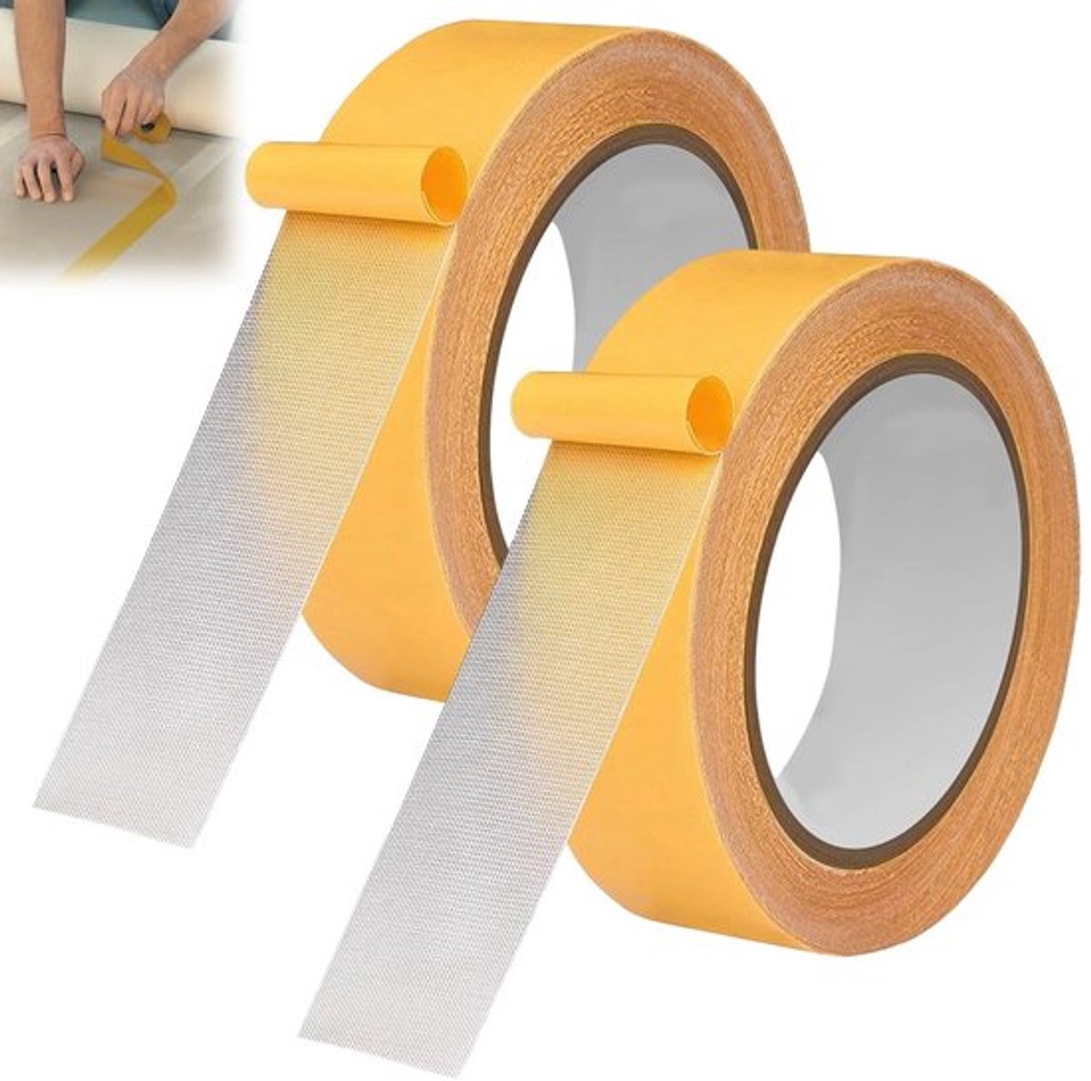 Extra sterke dubbelzijdige tapijttape, 25mm x 10m - Ideaal voor vloerkleden, fotowanden en keukenprojecten, laat geen sporen achter