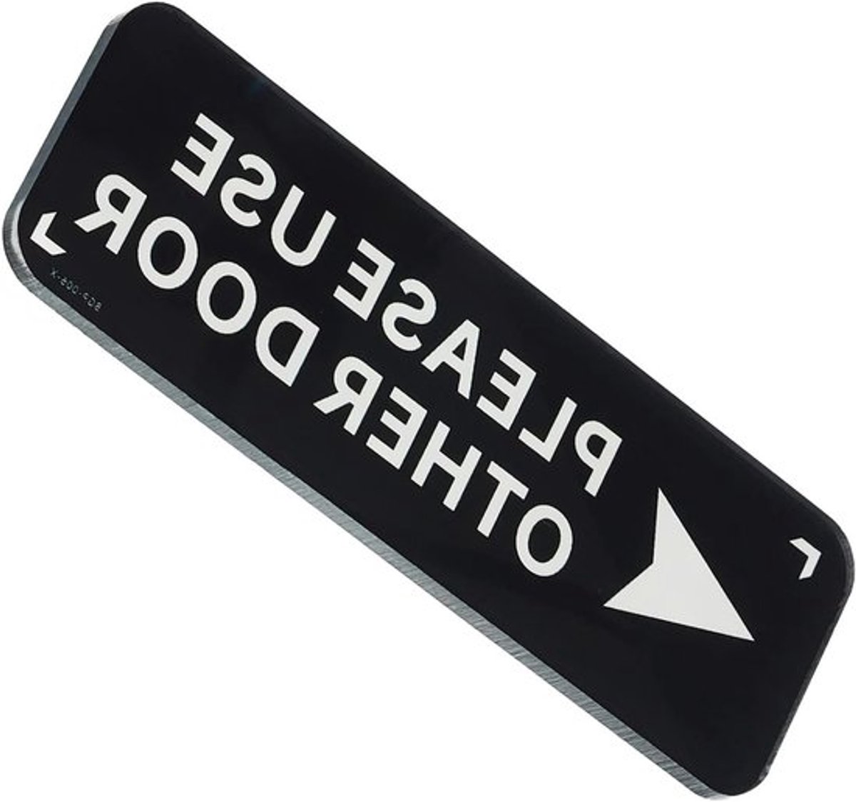 Gebruik andere deur, pijltje naar links, acryl deurstickers 15cm x 5cm, zelfklevend, voor kantoor en thuis