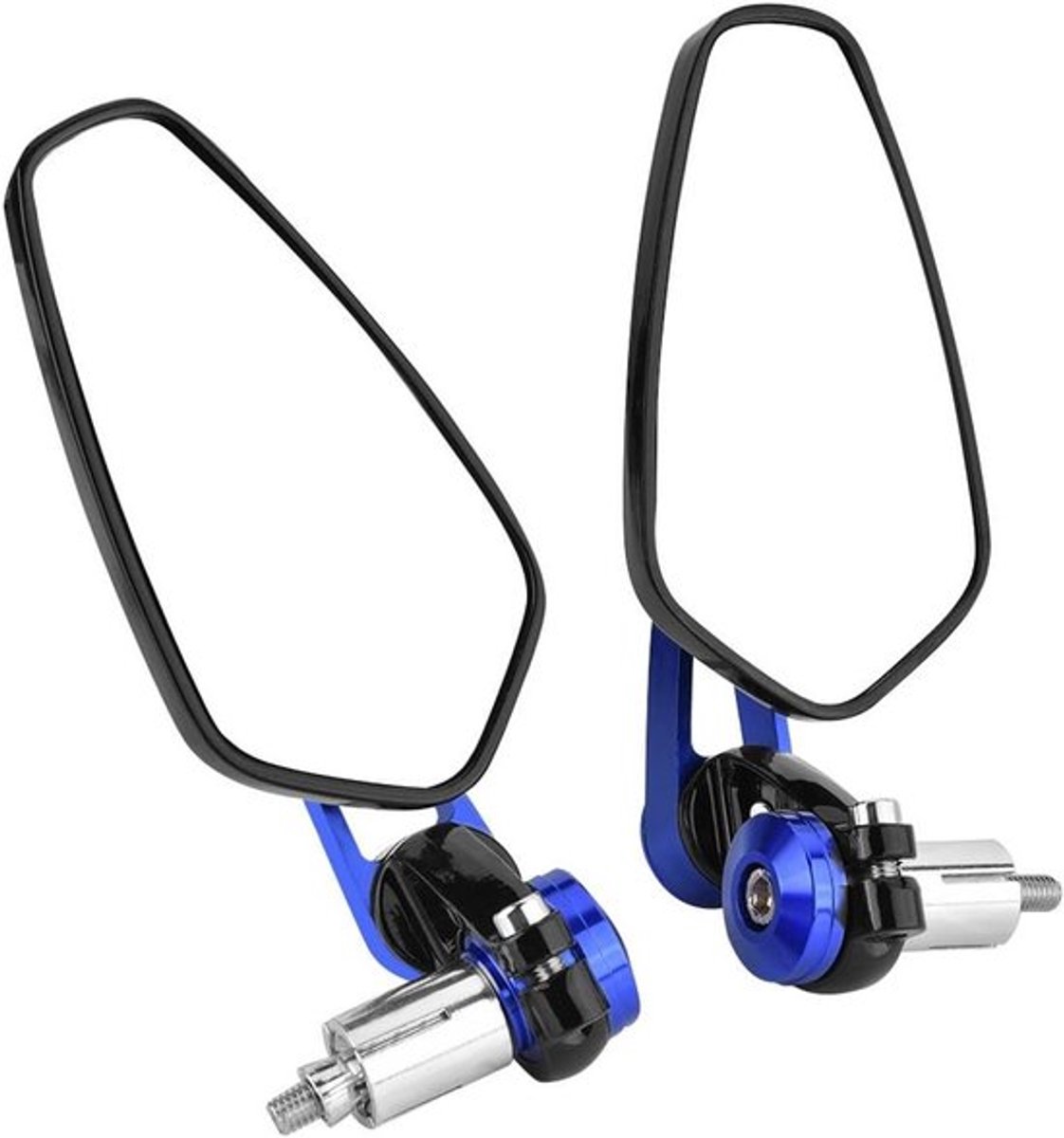 Universele Motorfiets Handvat Einde Spiegels, 22mm 7/8in CNC Aluminium Achteruitkijkspiegels voor Motoren in Blauw - Stijlvol en Duurzaam