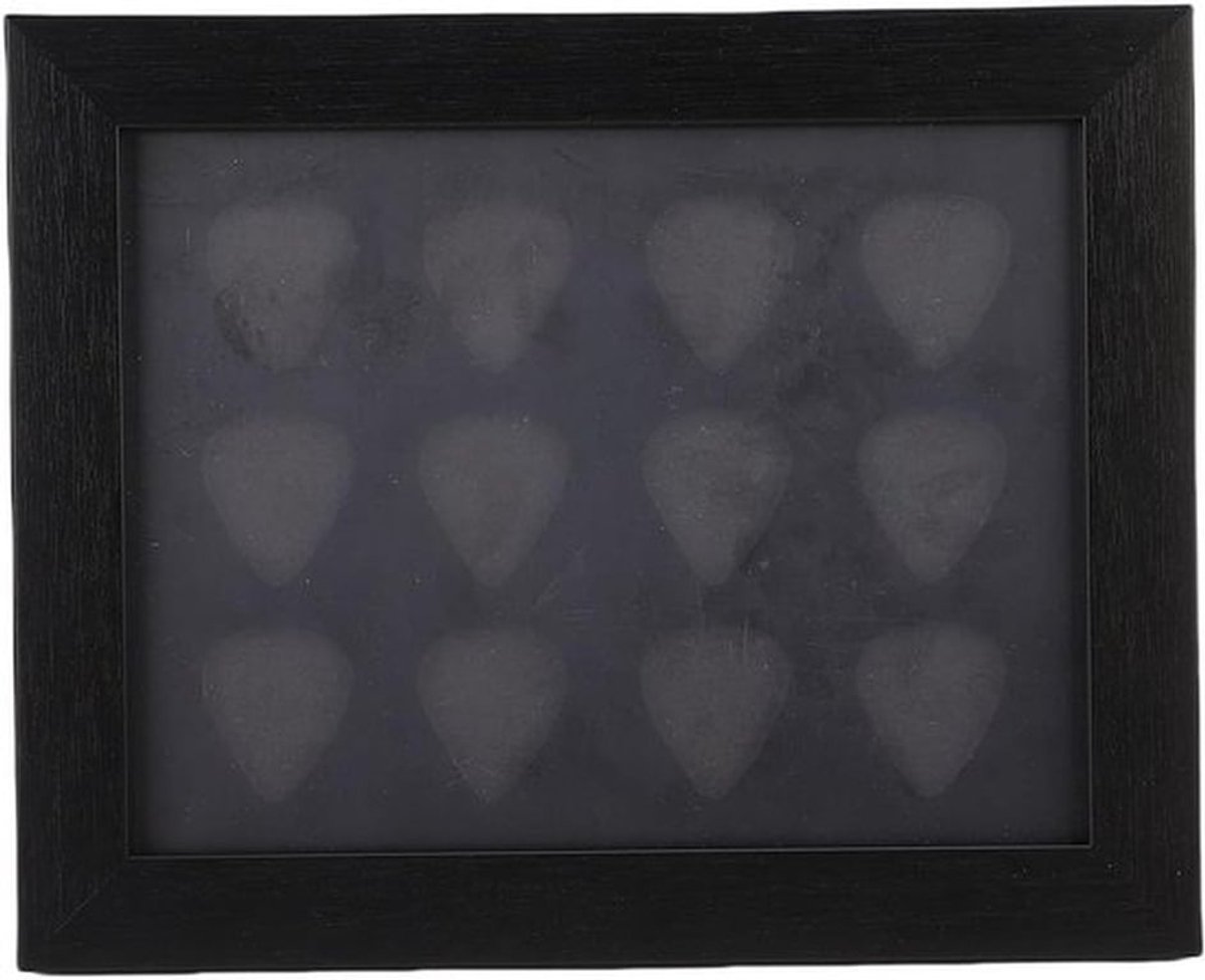 Guitar pick display frame voor wand en bureau, capaciteit van 12 plectra, ideaal voor muzikanten en verzamelaars