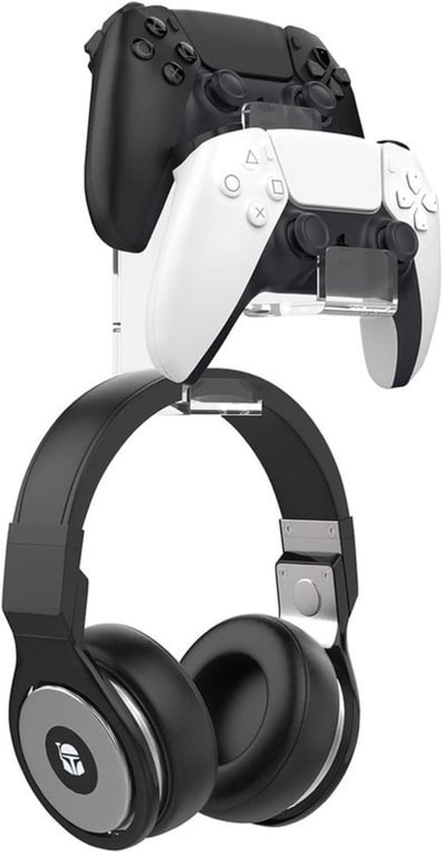 Controller Stand voor Gamepads en Hoofdtelefoons - Wandmontage voor PS5, PS4, PC en Switch - Geschikt voor Alle Hoofdtelefoons en Accessoires