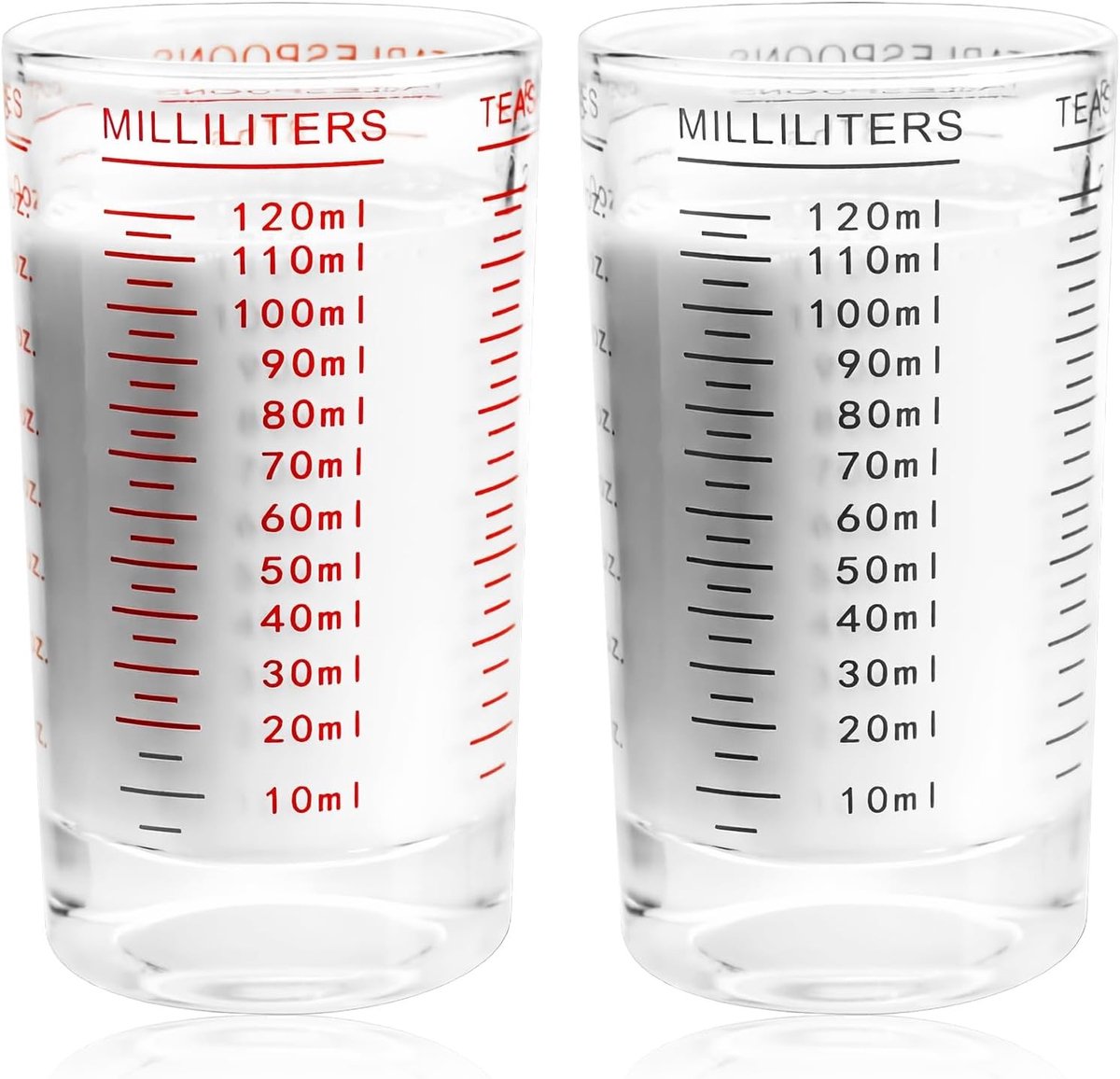 Maatbeker Schotglas - Transparant - 5 x 10 cm - Glazen Maatbeker met Nauwkeurige Graduatie - Voor Keuken en Bar