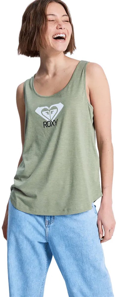 Roxy Surfclassic Tan T-shirt Met Korte Mouwen L Vrouw Groen