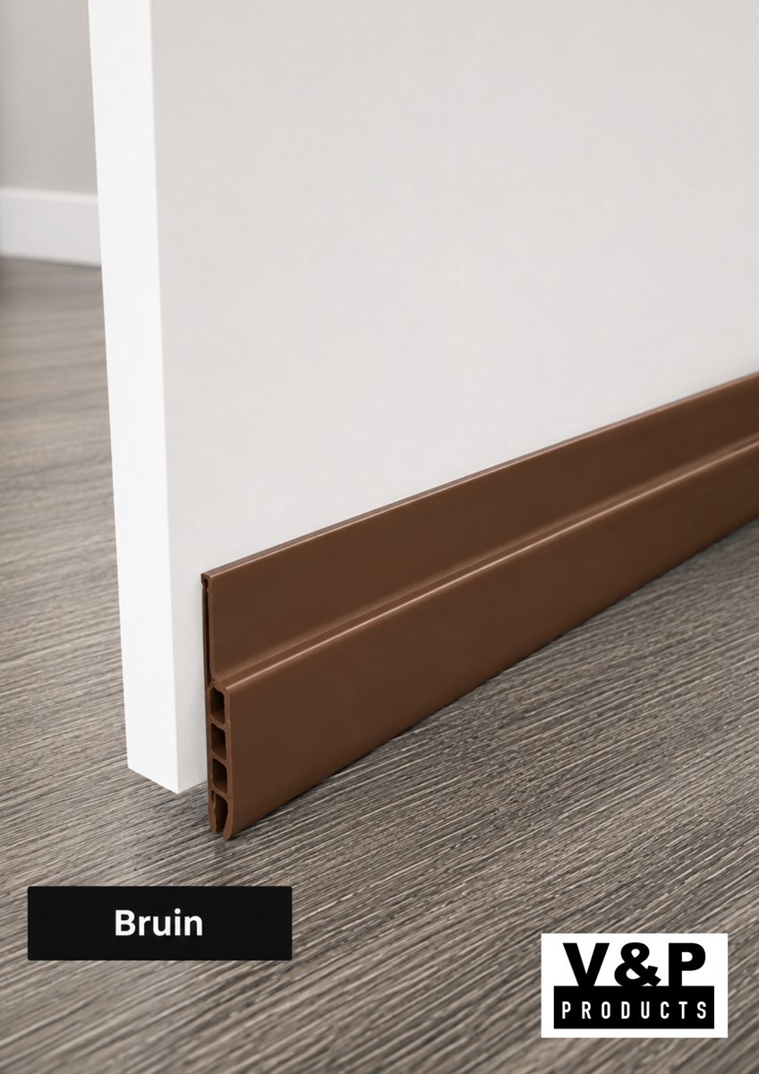 V&P Products® Tochtstrip - Aanpasbare Tochtstopper - Zelfklevende tochtstrip voor deuren – Tochthond – Tochtkussen – Tochtband – Isolatie - Bruin - 100 cm x 5 cm