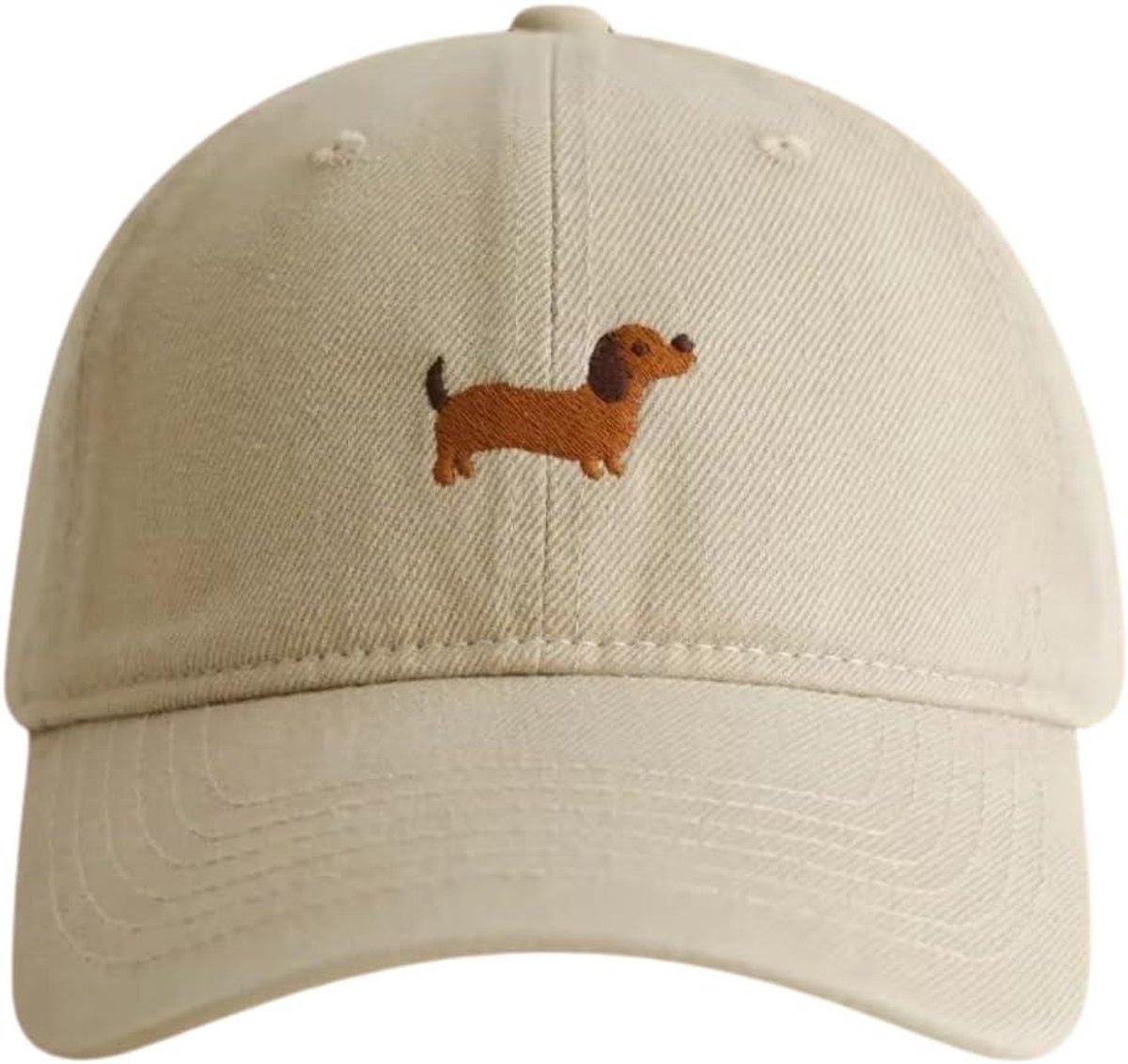 Honden Baseball Cap - Hondenmuts Uniseks - Outdoor Vrije Tijd - Geborduurd Hond Motief - Verstelbaar - Beige