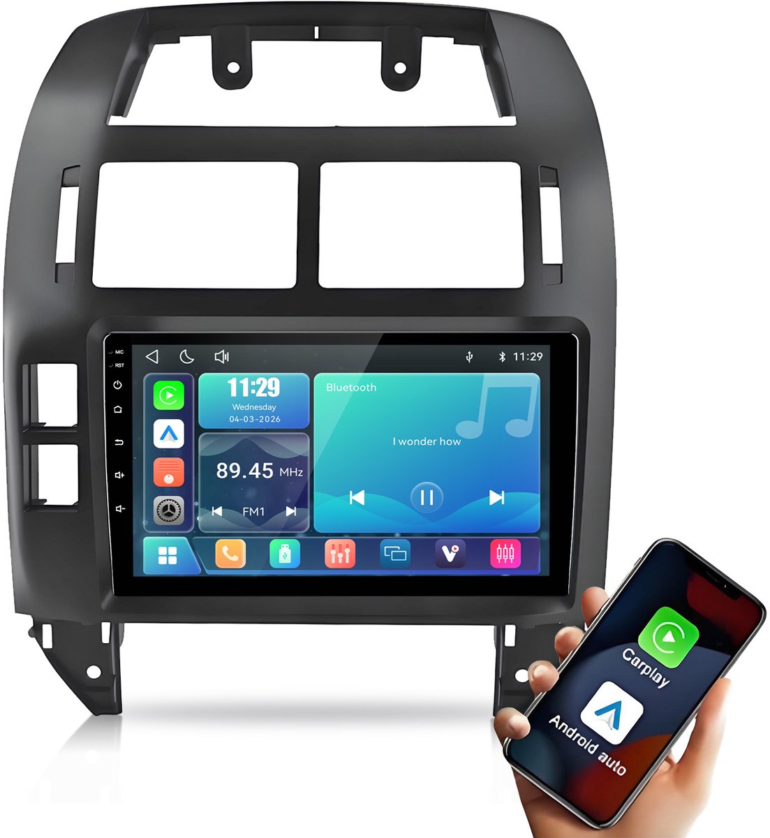 Cestovet Autoradio - Geschikt voor VW Polo 9N 2001-2009 - LINUX - Draadloos Carplay & Andriod Auto - 9 Inch HD TouchScreen - Bluetooth FM