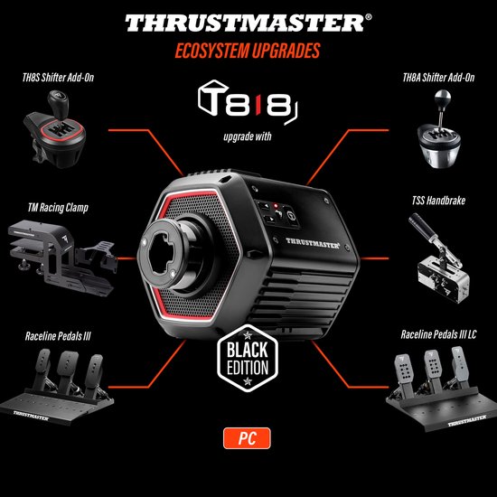 Thrustmaster T818 Black Edition - Racestuur - 10 N·m Direct Drive Force Feedback Servo Base - voor de PC van Merkloos — afbeelding 4