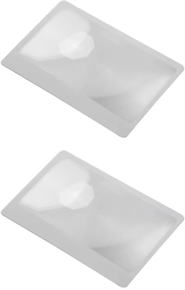 *** 2 stuks Vergroot Loep | Creditcard formaat | 3x vergroting | Overal mee neembaar | Perfect voor lezen onderweg van Heble® ***