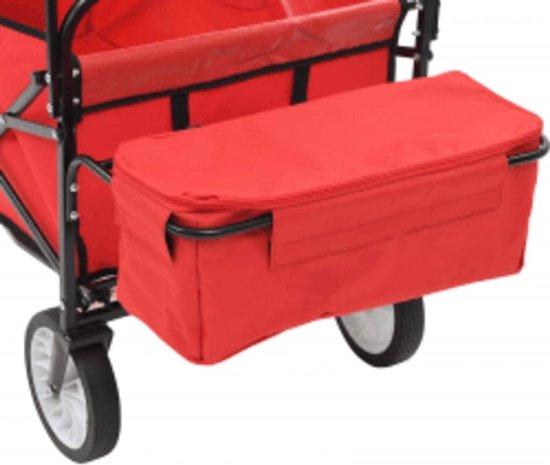 Bolderkar met Zonnedak - Tuinwagen Transportwagen - Zware Lasten Vervoeren - 360 Graden Draaibare Wielen - 75 kg Laadvermogen - Rood van Bolderkar — afbeelding 5