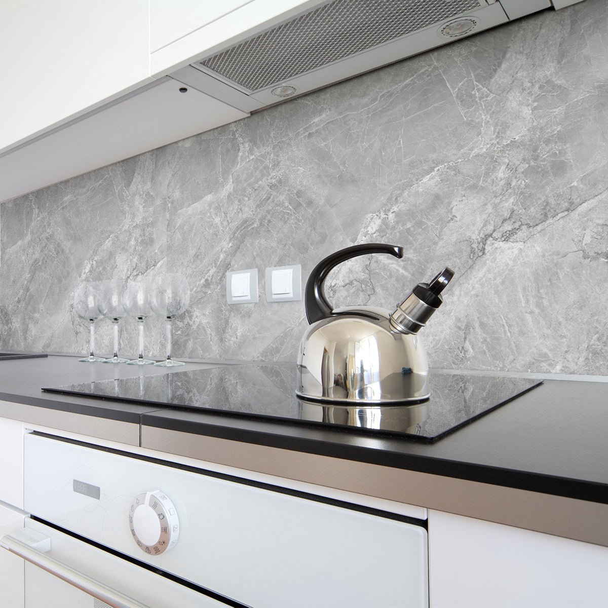 Ambiance Sticker Zelfklevende spatwandsticker - GRIJS MARMER - 60x100cm Multi color