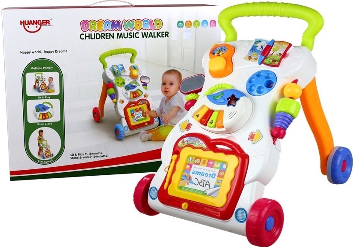 Multifunctionele duwer voor baby die helpt bij de eerste stap