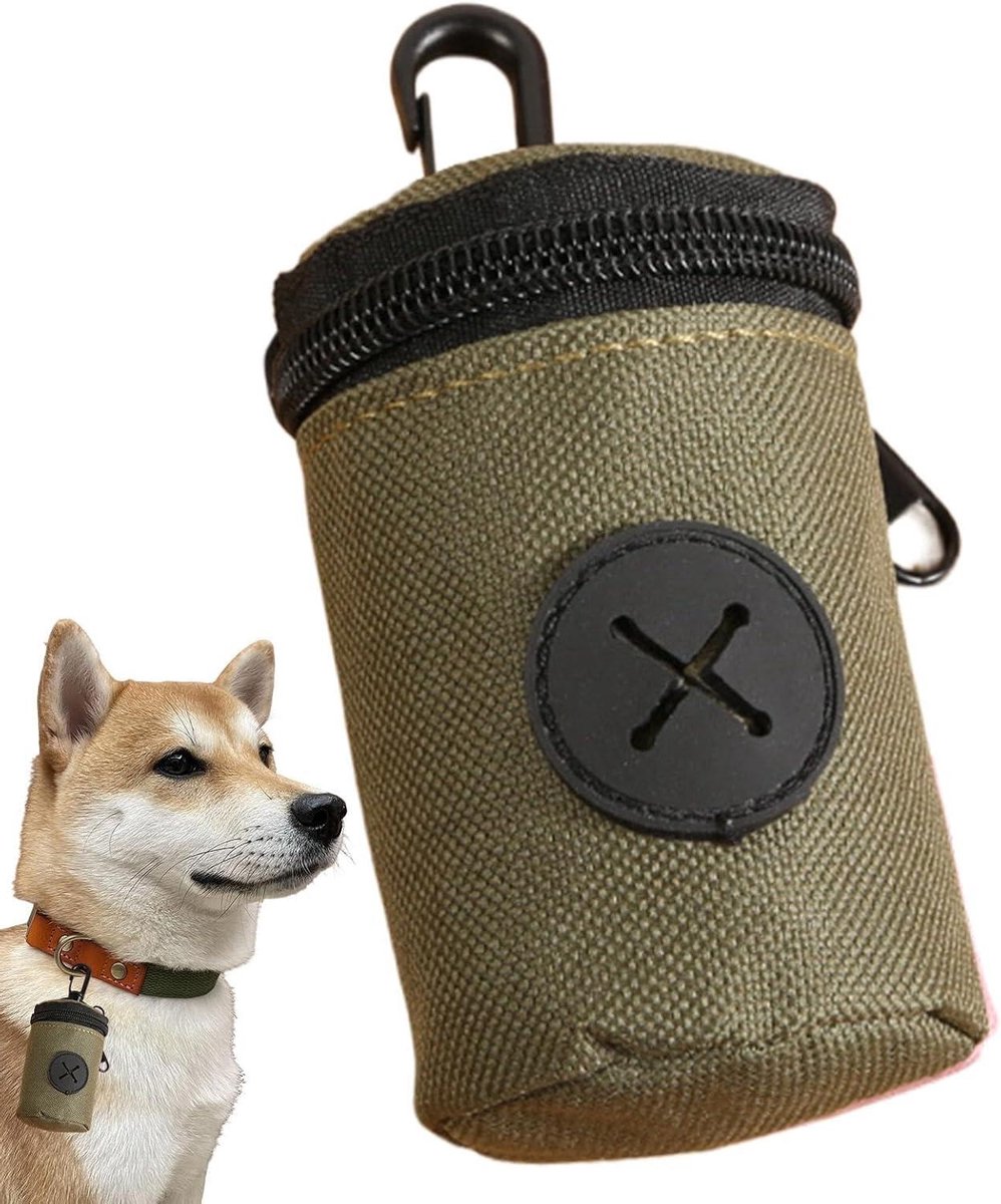 Poepzakjeshouder - Opbergtas Dispenser - Hondentraining - Handen Vrij Gemak - 5.8 x 2.5 x 9.3 cm - Groen