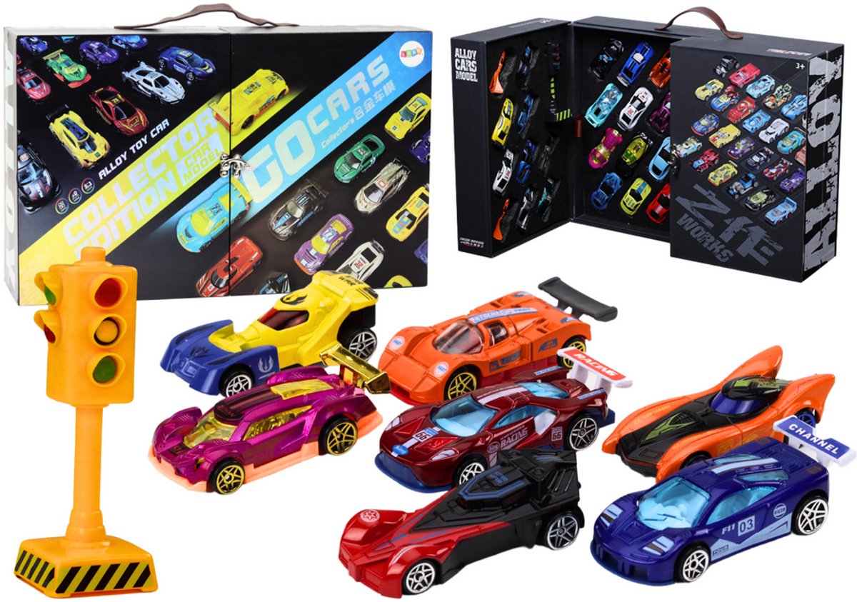 Set Veren In Een Koffer Voor Sportwagens. Wegsignalering. Set Van 50 Stuks.