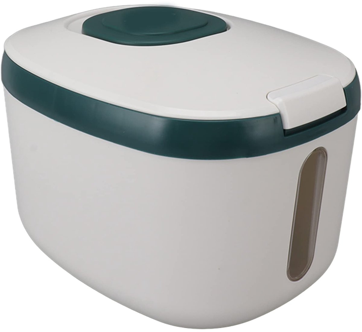 Rijstcontainer Luchtdichte Rijstdoos met Doorzichtig Venster voor Granen Suikermeel (L Groen (15 kg/33,1 lb)) - ShopVlot