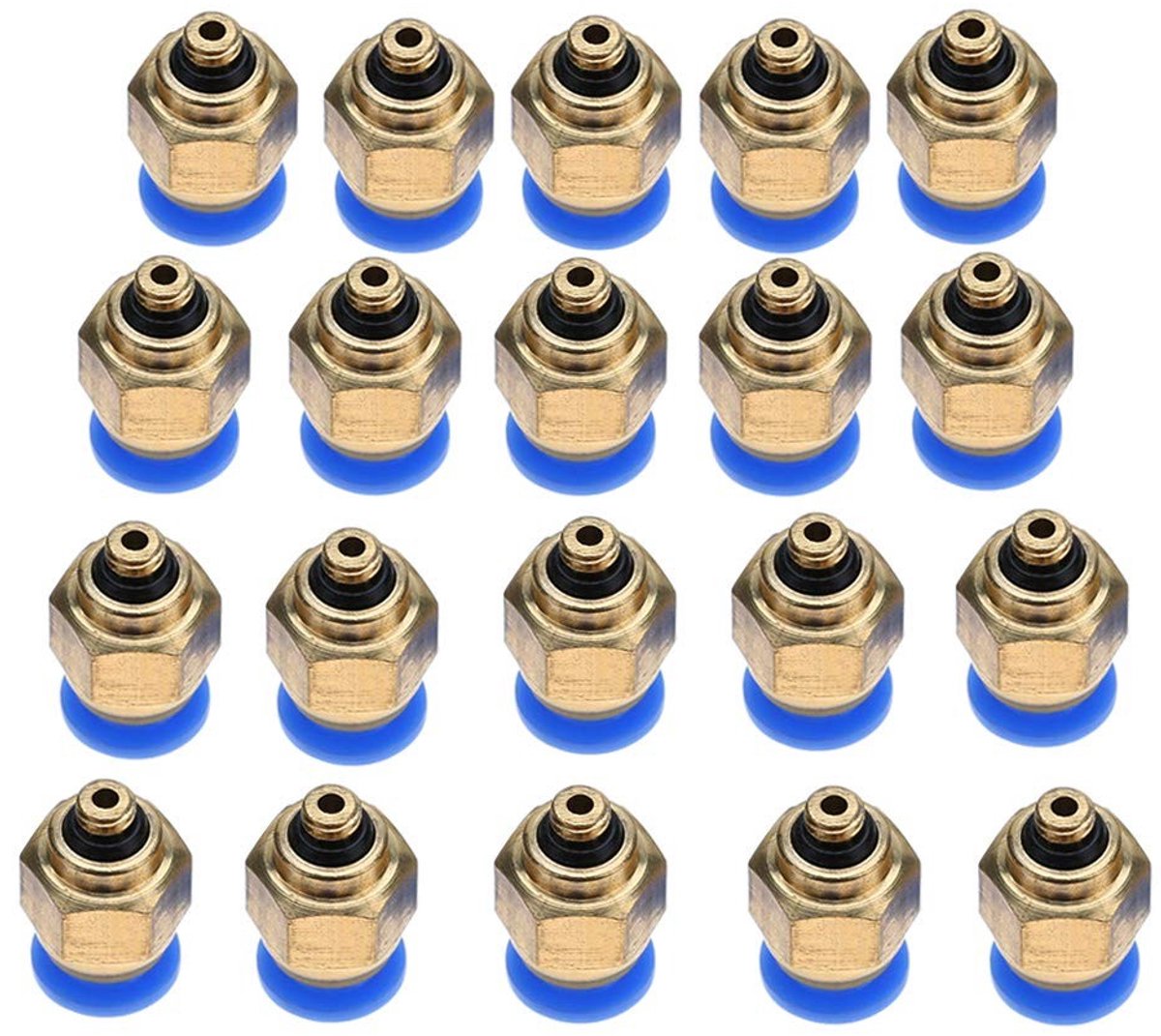Solidchoice - 4 Mm Pneumatische Snelkoppelingen voor Luchtslangen, 20 Stuks
