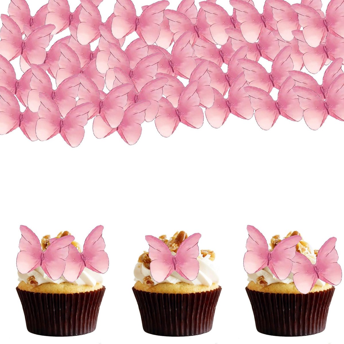 Solidchoice - Eetbare Vlinders voor Taartdecoratie - 48 Stuks