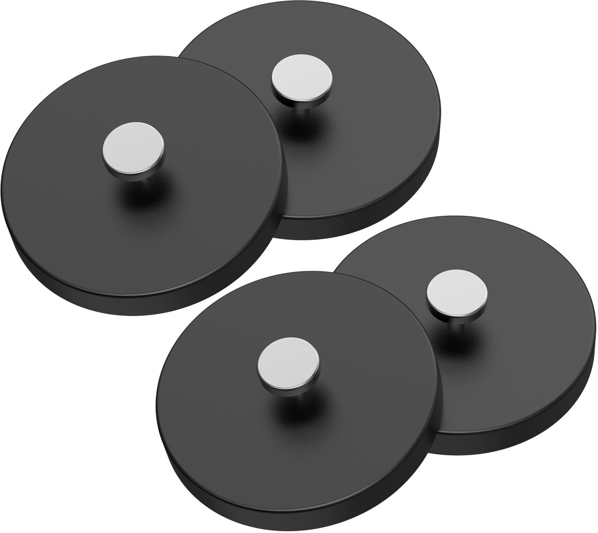 Solidchoice - 4 Stuks Sterke Rubber Magneten met Anti-Slip