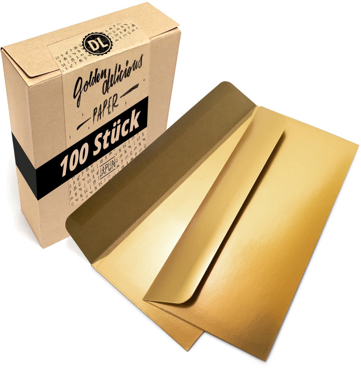 Solidchoice - DL Envelopes Goud (Pack van 100) - 220 x 110 mm, Voor Kaarten en Uitnodigingen