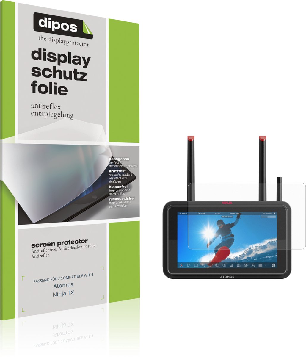 dipos – 2x Matte Beschermfolie geschikt voor Atomos Ninja TX | Krasbestendige & antireflecterende Screenprotector Ultra-Thin