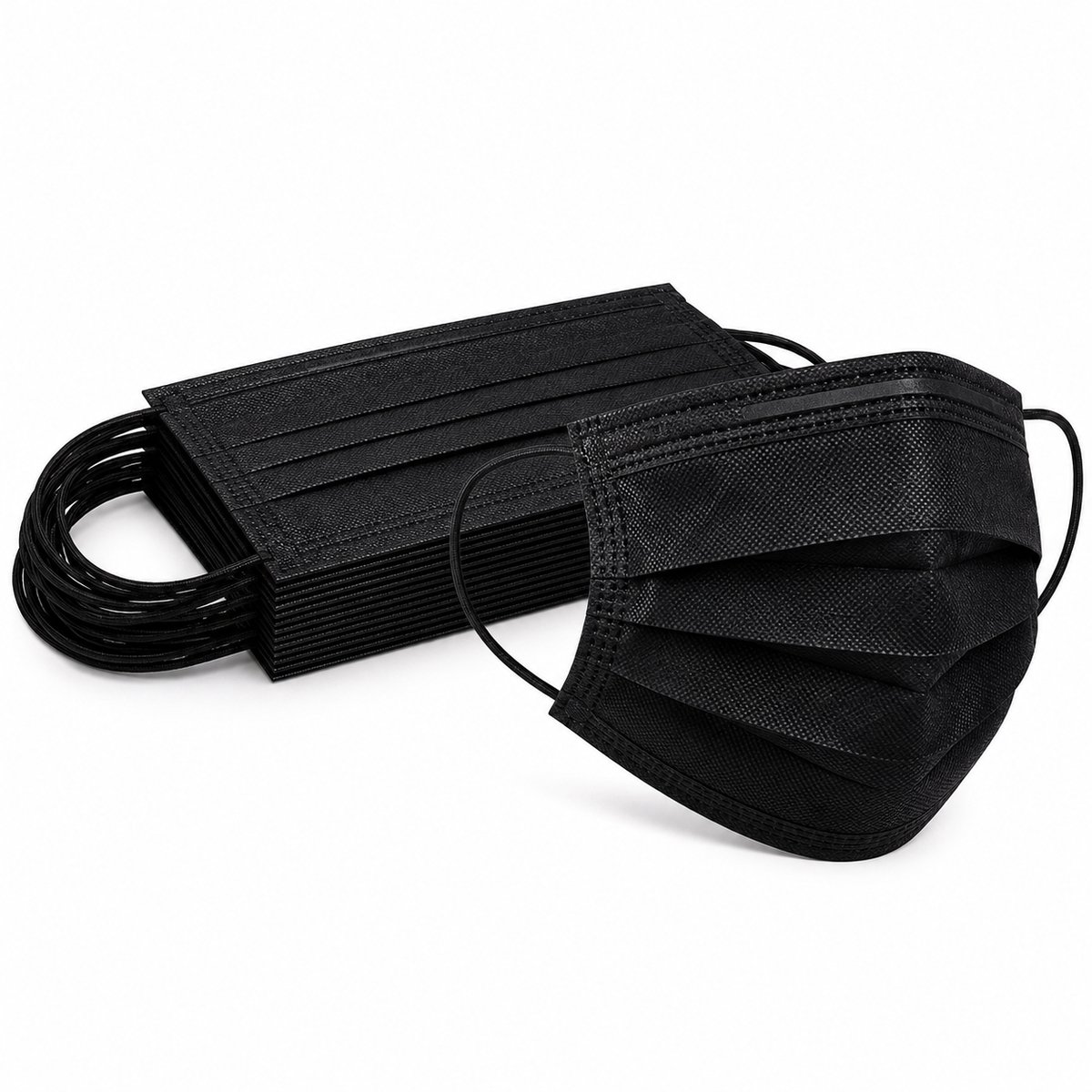 Mondkapje Zwart- Mondkapjes Wegwerp - Mondmasker Wegwerp - 50 Stuks - 3-Laags