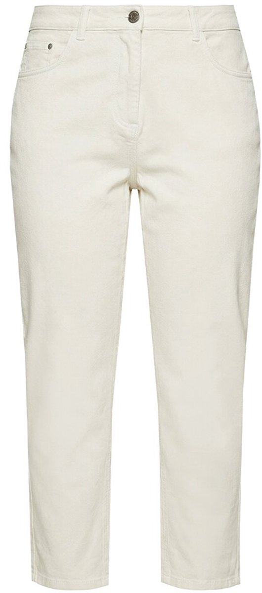 Ulla Popken - Dames - Mom jeans stretchdenim 5-pocketmodel - Vanille - Maat 48