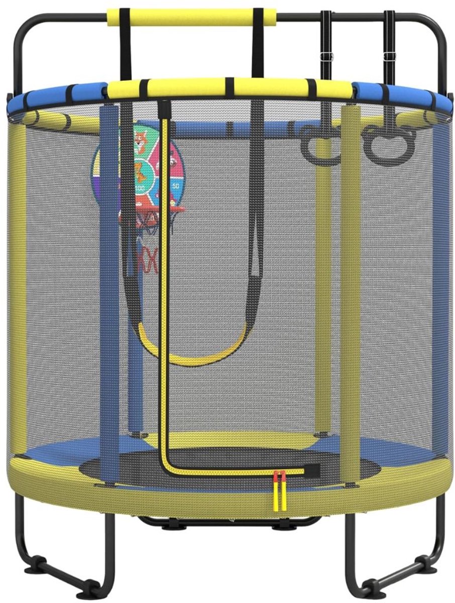 NIVA® Trampoline - Mini Trampoline - Fitness Trampoline - Geel/Blauw - 145cm x 145cm x 30cm