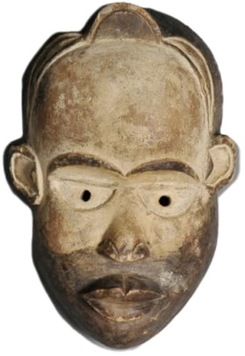 Solidchoice - Afrikaans Houten Kongo Wandmasker, 35 x 16 x 14 cm