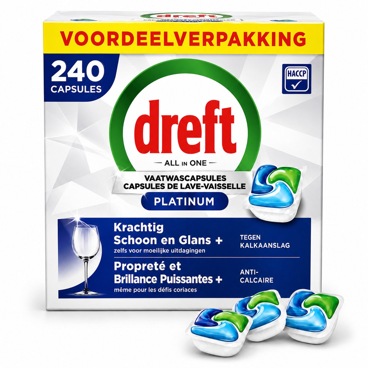 Dreft Platinum P Vaatwascapsules - 240 stuks - All-in-One Voordeelverpakking