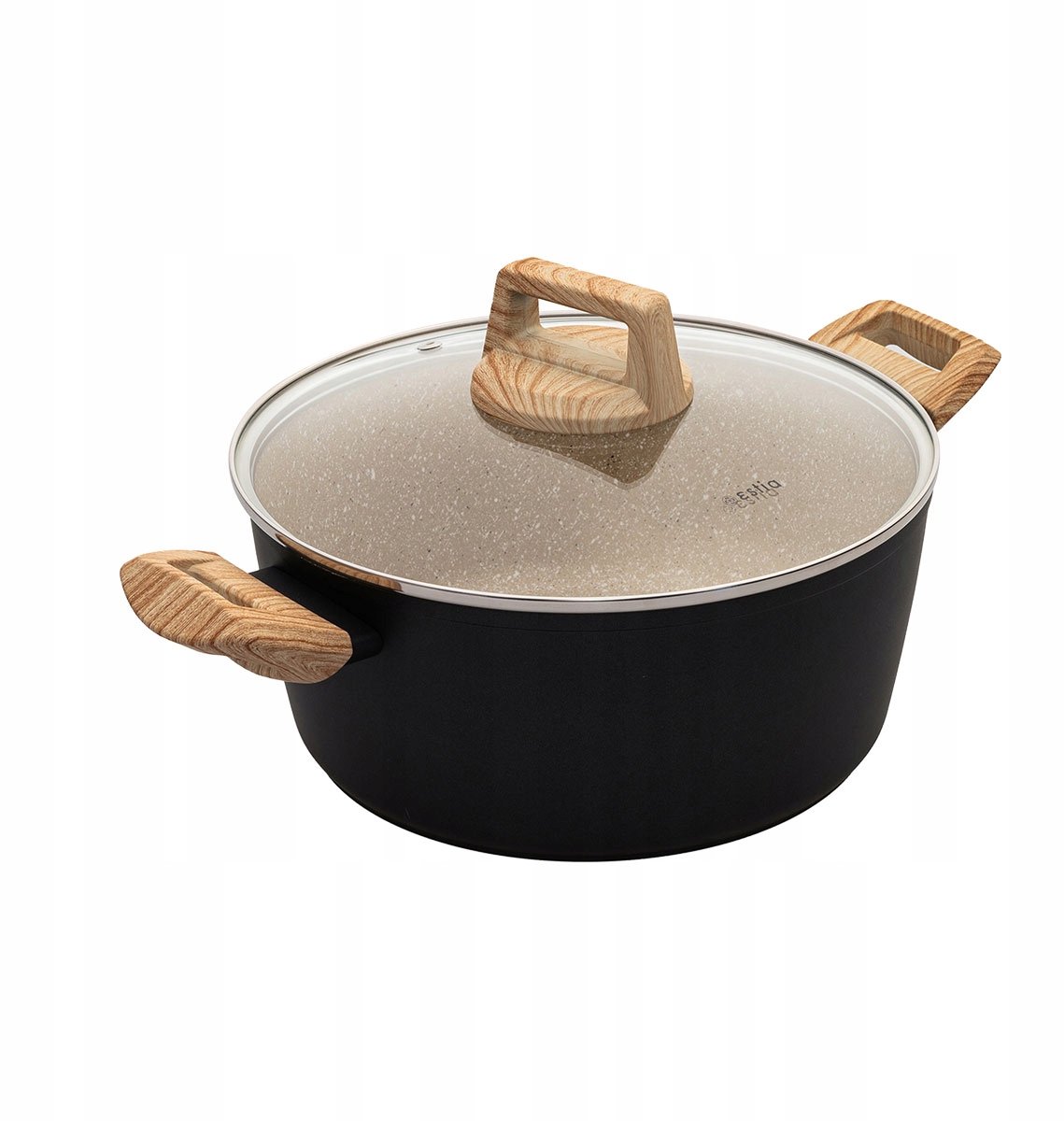 Aluminium Kookpan met Marmere Coating & Deksel - 24 cm, 4.3L